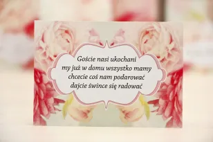 Pudełko na ciasto weselne kwadratowe Felicja nr 2 Piwonie