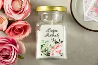 Świeczki Podziękowania dla Gości – Róże i Eukaliptus | Zamów