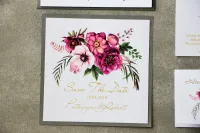 Złocone Save The Date Fioletowe Kwiaty | Cykade nr 5