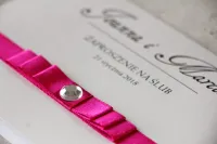 Eleganckie Zaproszenia Ślubne z Kokardą i Cyrkonią | Amaretto nr 8