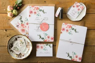 Set mit Hochzeitseinladungen aus der Indigo-Kollektion Nr. 7