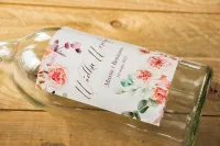 Etykiety na Wódkę Weselną Różowe Kwiaty | Amelia-Wedding.pl