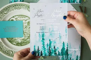 Muster einer Hochzeitseinladung aus der Pastellkollektion Nr. 7 - Amelia-Wedding.pl