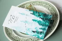 Eleganckie Menu Ślubne Pastelowe z Srebrzeniem | Grafika Akwarelowa i Personalizacja