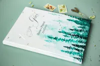 Leśna Księga Gości Weselnych Akwarela | Srebrzona | Pastelowe