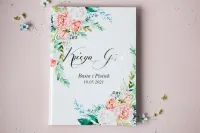 Elegancka Księga Gości Weselna | Pastelowe Kwiaty | Zamów