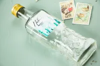 Buteleczki na nalewki weselne ze srebrzeniem | Pastelowe nr 7