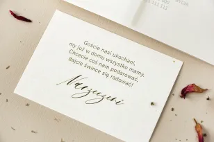 Bilecik na papierze perłowym do zaproszeń ślubnych z kolekcji Opal nr 3