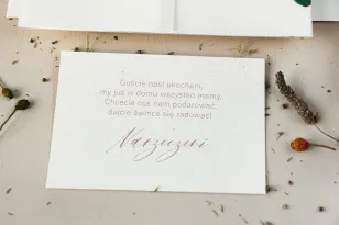 Perlenpapier-Ticket für Hochzeitseinladungen aus der Opal-Kollektion Nr. 8