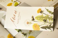Menu Weselne Perłowe Dmuchawce Ecru | Opal Nr 6 | Amelia