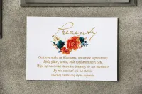 Złocone Bileciki do Zaproszeń Ślubnych | Kwiatowe | Cykade 6