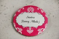 Personalizowane Przypinki Ślubne Amarantowe | Ornament nr 5