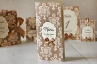 Eleganckie Menu Weselne z Kokardką | Ornament nr 6