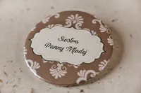 Przypinki Ślubne Weselne z Imieniem | Kotylion Ornament nr 6