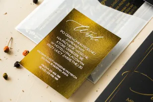 Złoty bilecik do zaproszeń ślubnych z kolekcji Sand nr 2