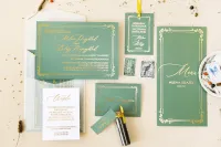 Złocone Menu Weselne Glamour | Sand nr 3 | Amelia-Wedding.pl
