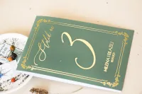 Złocone Numery na Stół Weselny Botaniczne | Sand nr 3