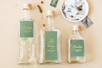 Buteleczki na Nalewki Weselne Zielono-Złote | Sand nr 3