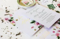 Eleganckie Zaproszenia Ślubne w Etui z Piwoniami | Serenity