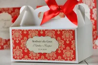 Eleganckie Pudełka na Ciasto Weselne Ornament | Amelia-Wedding