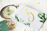 Złocone Numery na Stół Weselny Botaniczne | Serenity nr 1