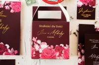 Eleganckie Pudełka na Ciasto Weselne Serenity | Złocone