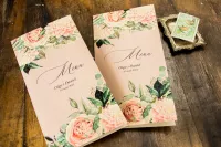 Menu Weselne Boho z Piwoniami | Personalizowane | Topaz nr 4