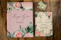 Różowa Księga Gości w Kwiaty Personalizowana | Topaz Nr 4
