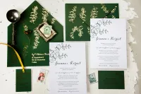 Zaproszenia Ślubne Boho Eukaliptus ze Złotą Kopertą