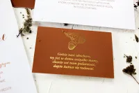 Złocone Bileciki do Zaproszeń Ślubnych Jesienne | Pattern 1