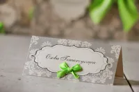 Winietki Perłowe z Zieloną Kokardką Ornament nr 4 | Amelia