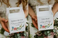 Pudełka na Ciasto Weselne Akwarele | Personalizacja Gratis