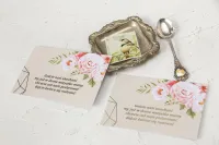 Bilecik do zaproszeń o prezentach - Złocony | Szafirowe nr 8