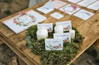 Winietki Ślubne Akwarelowe z Różą i Chabrem | Amelia-Wedding