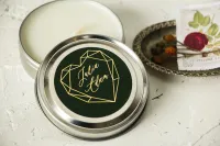 Świeczki Podziękowania dla Gości | Butelkowa Zieleń i Złoto