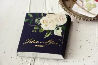 Złocone Czekoladki Ślubne Granatowe | Podziękowania Weselne