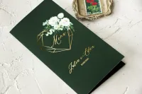 Eleganckie Menu Ślubne Złocone z Sercem | Szafirowe nr 6