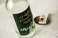 Etykiety na wódkę butelkowa zieleń ze złotem | Amelia-Wedding