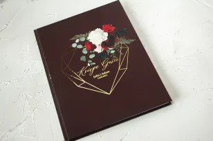 Elegancka Księga Gości Granatowa Złocona Geometryczna | Personalizowana Pamiątka Ślubna | Szafirowe nr 9