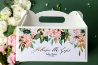 Pudełko na Ciasto Weselne Złocone Piwonie | Amelia-Wedding.pl