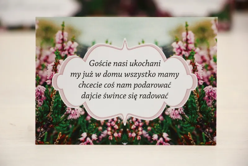 Bilecik prezenty ślubne wesele - Felicja nr 1 - Gałązki wrzosu - zaproszenia ślubne Bilecik prezenty ślubne wesele - Felicja nr 1 - Gałązki wrzosu - zaproszenia ślubne
