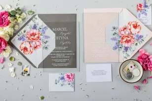 Zestaw próbny zaproszeń ślubnych na szkle Soft nr 7 - Amelia-Wedding.pl