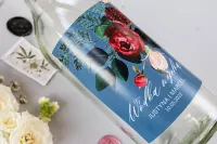 Etykiety na Wódkę Weselną Dusty Blue Kwiaty | Soft nr 6