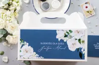 Pudełka na Ciasto Weselne Dusty Blue | Zamów z personalizacją