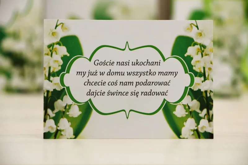 Bilecik prezenty ślubne wesele - Felicja nr 3 - Wiosenne konwalie - zaproszenia na ślub Bilecik prezenty ślubne wesele - Felicja nr 3 - Wiosenne konwalie - zaproszenia na ślub