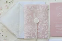 Zaproszenia z Kalką i Piwoniami Pudrowy Róż | Glamour