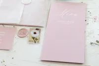 Menu Weselne Pudrowy Róż | Personalizowane Karty Dań | Nefryt