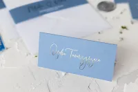 Złocone Winietki Ślubne Dusty Blue | Eleganckie | Jaspis nr 4