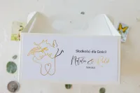 Pudełka na Ciasto Weselne Złocone Jaspis | Amelia-Wedding