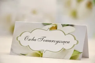 Winietki na stół weselny, ślub - Felicja nr 5 - Białe kalie - kwiatowe dodatki ślubne